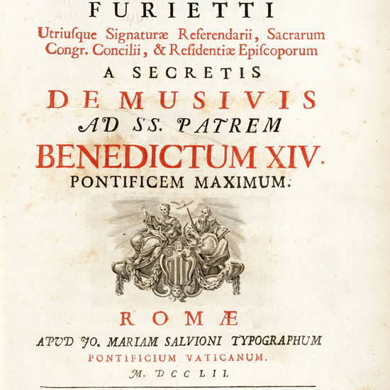 De musivis ad SS. Patrem Benedictum XIV. Pontificem Maximum.