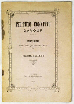 ISTITUTO convitto Cavour. Firenze. Programma-regolamento.