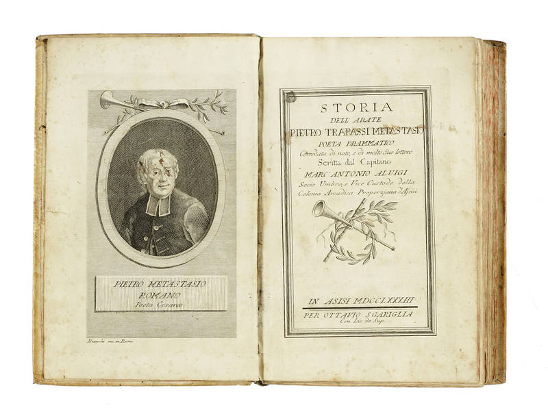 Storia dell'Abate Pietro Trapassi Metastasio Poeta Drammatico corredata di note, e di molte sue lettere. (Segue:) Lettere del..Pietro Trapassi Metastasio Poeta Cesareo...(Segue:) Compendio della Vita del Celebre Pietro Metastasio...scritta dal Sig. Giusep Storia dell'Abate Pietro Trapassi Metastasio Poeta Drammatico corredata di note, e di molte sue lettere. (Segue:) Lettere del..Pietro Trapassi Metastasio Poeta Cesareo...(Segue:) Compendio della Vita del Celebre Pietro Metastasio...scritta dal Sig. Giusep