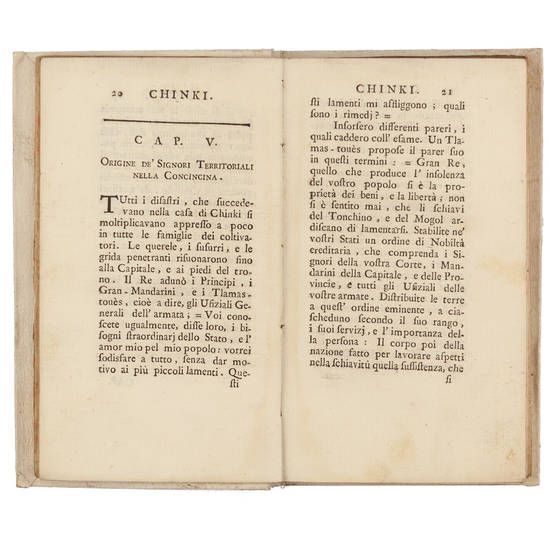 Chinki. Istoria Concincinese, che può servire ancora ad altri paesi.