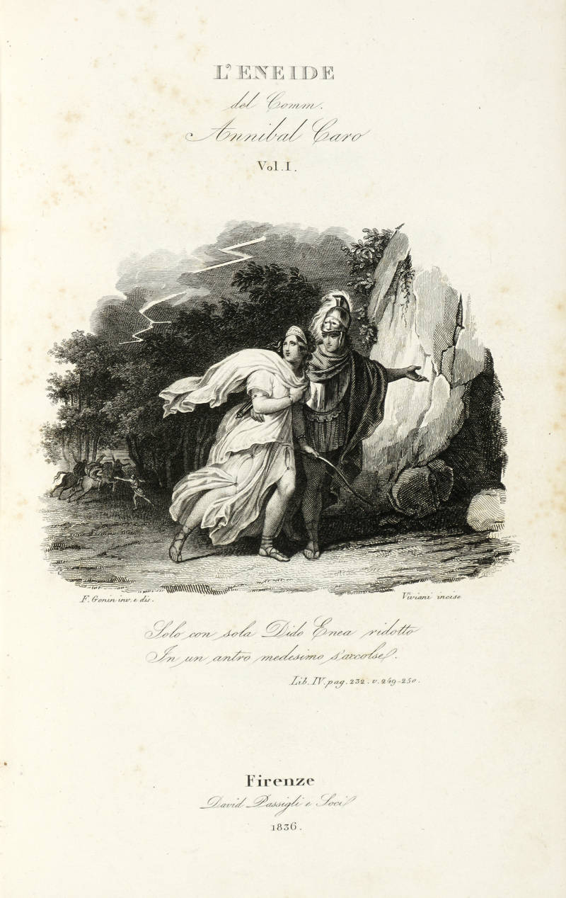 l'Eneide di Virgilio volgarizzata dal Comm. Annibal Caro e con l'ornamento di 54 incisioni in acciaio. (Vol. 1 - Vol. 2).