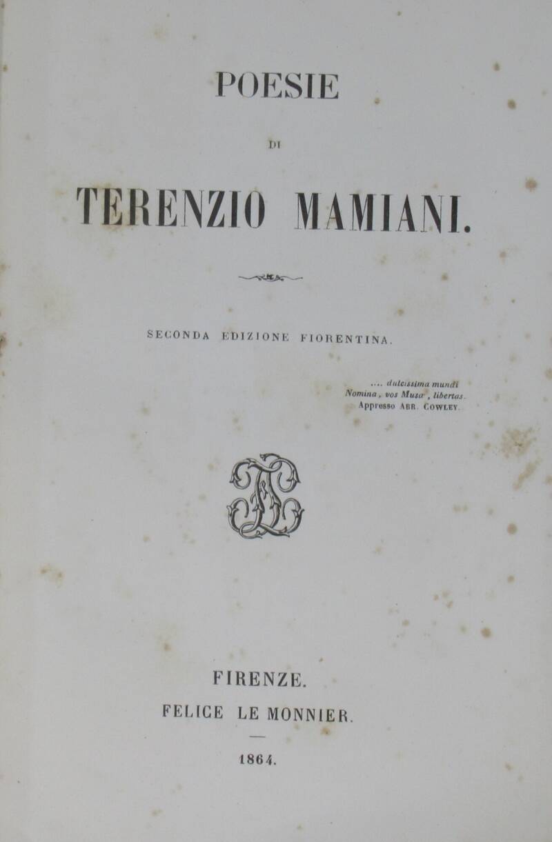 Poesie. Seconda edizione fiorentina.