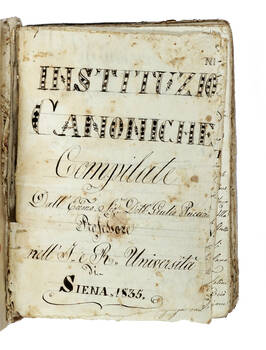 Instituzioni canoniche. Compilate dall'Ecc.mo Sig.re Dott.e Giulio Puccioni Professore nell'I. e R. Università di Siena. (Libri I-IV). Instituzioni canoniche. Compilate dall'Ecc.mo Sig.re Dott.e Giulio Puccioni Professore nell'I. e R. Università di Siena. (Libri I-IV).
