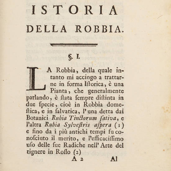 Della robbia, sua coltivazione e suoi usi.