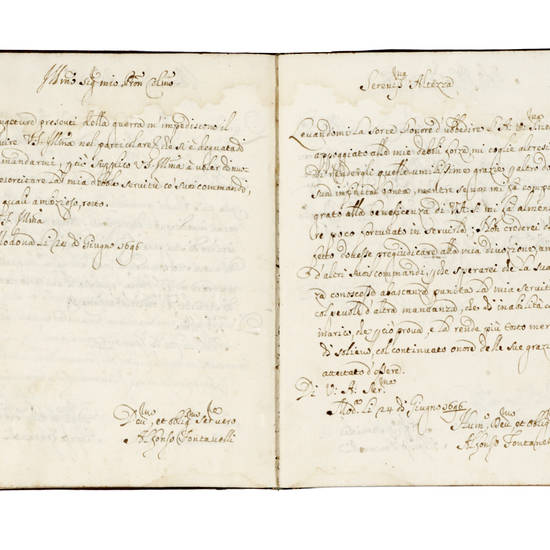 Trattato di Lettere di me Alfonso Fontanelli. 1696. (Segue:) Complim.ti da usarsi con ogni sorte di persona. MDCXCVI.