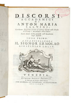 Discorsi accademici...divisi in tre Tomi.