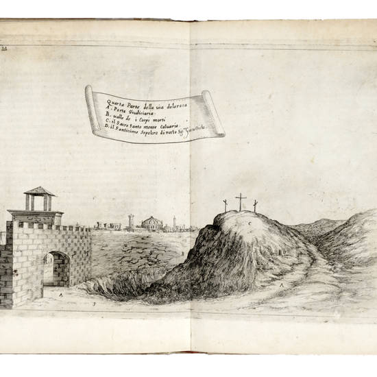 Trattato delle Piante & Immagini de Sacri Edifizi di Terra Santa disegnate in Ierusalemme secondo le regole della Prospettiva & vera misura della lor grandezza dal R.P.F.Bernardino Amico da Gallipoli dell'ord. di S.Francesco de Minori osservanti. Stampate