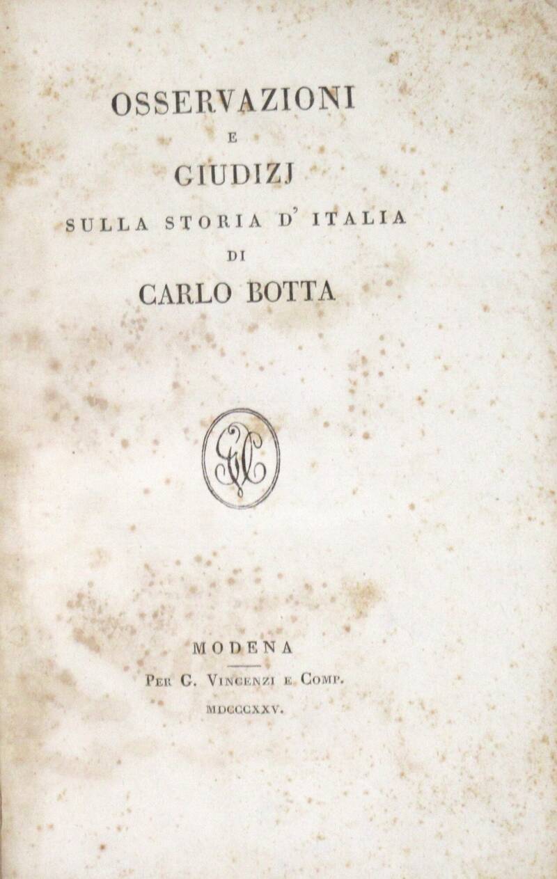 Osservazioni e giudizj sulla storia d'Italia.