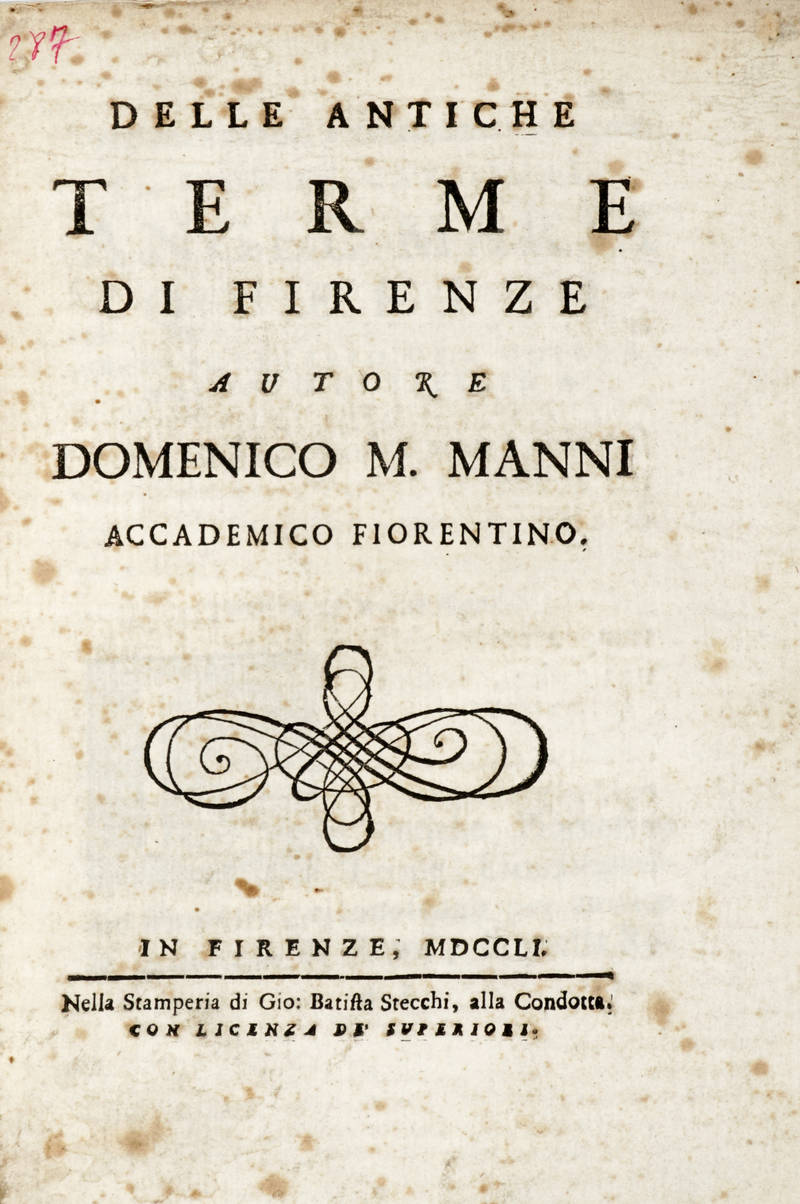 Delle Antiche Terme di Firenze.