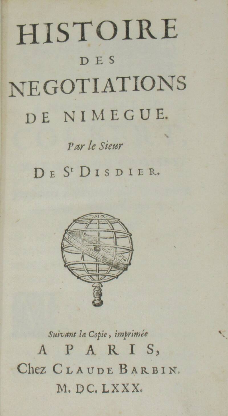 Histoire des negotiation de Nimegue.