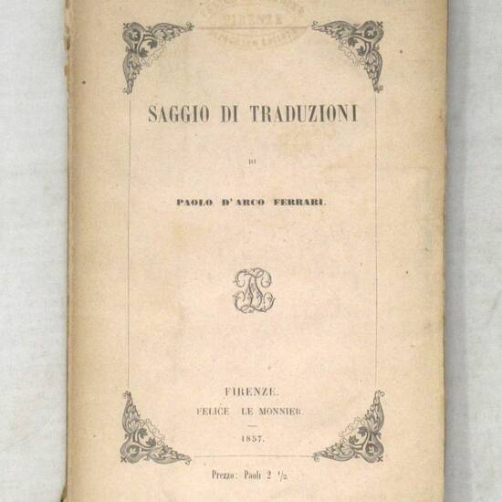 SAGGIO di traduzioni di Paolo D'Arco Ferrari. SAGGIO di traduzioni di Paolo D'Arco Ferrari.
