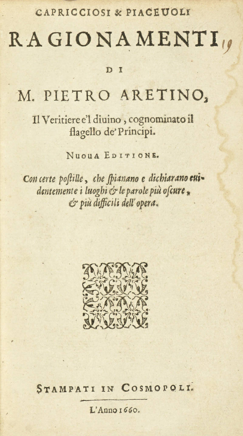 Capricciosi & piacevoli ragionamenti [...] Noua editione. Con certe postille...