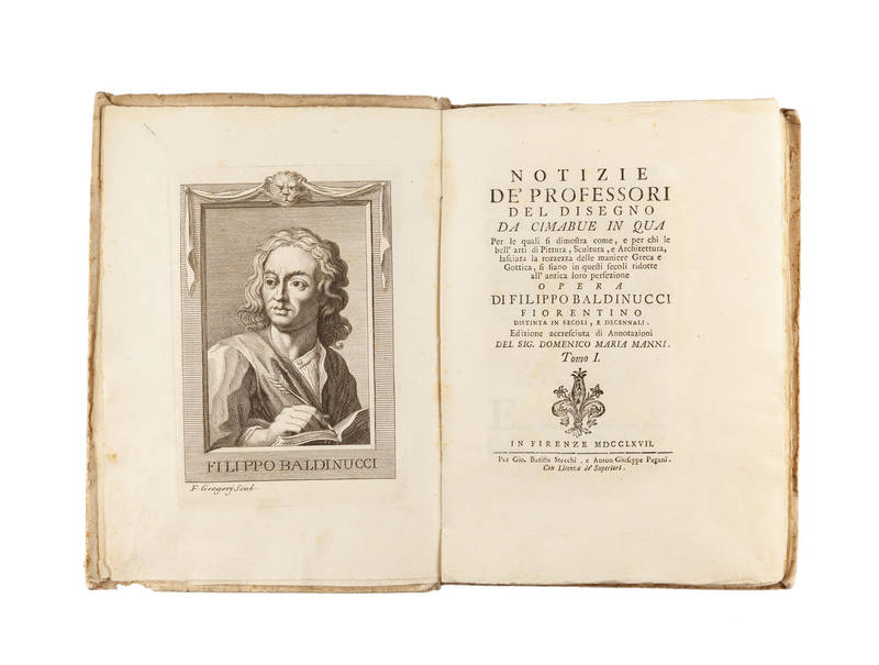 Notizie de' Professori del Disegno da Cimabue in qua...Edizione accresciuta di Annotazioni del Sig. Domenico Maria Manni. Tomo I (-XXI).