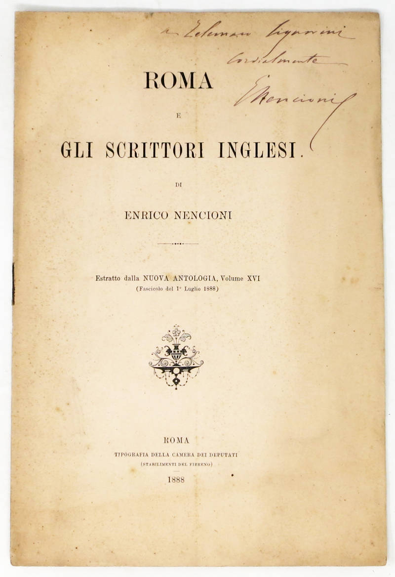 Roma e gli scrittori inglesi. (Estr.).