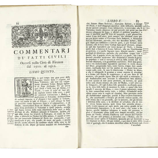 Commentarj/ de' fatti civili/ Occorsi dentro la Città/ di Firenze/ Dall'Anno MCCXV. al MDXXXVII.