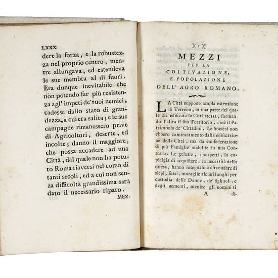 De' mezzi/ per introdurre,/ ed assicurare stabilmente/ la coltivazione/ e la/ popolazione/ dell'Agro Romano...