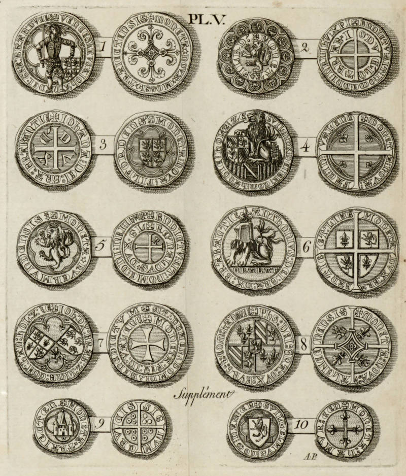 Mémoire sur trois points intéressans de l'Histoire Monétaire des Pays-Bas, avec les figures de plusieurs monnoies Belgiques tant d'or que d'argent frappées avant l'année 1450.
