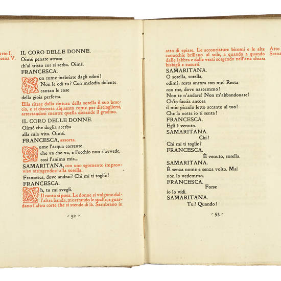 Francesca da Rimini. Tragedia...rappresentata in Roma nell'anno MCMII al dì IX del mese di dicembre. Impressa in Milano per i Fratelli Treves nell'anno MCMII al dì XX del mese di marzo.