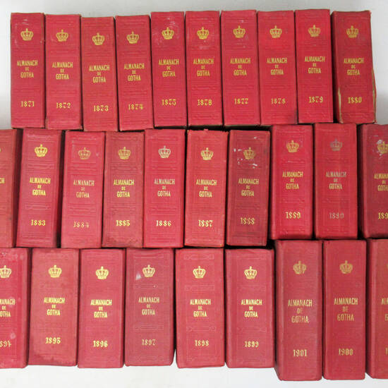 ALMANACH de Gotha. Annuaire diplomatique et statistique pour l'année (dal) 1871 al 1903.