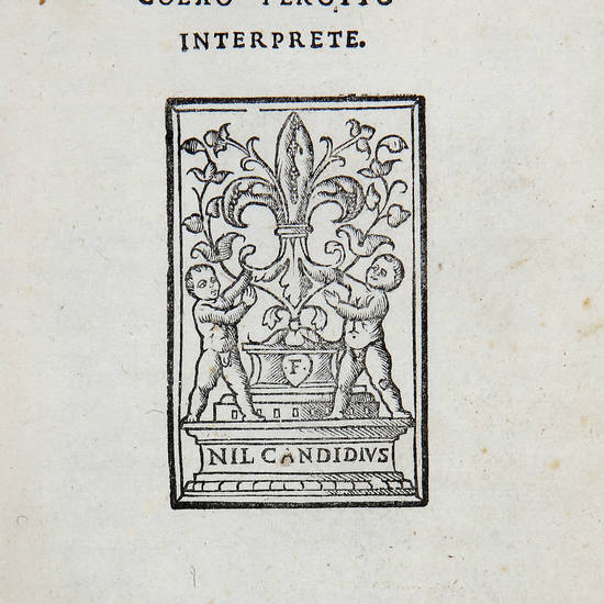 Polybii Historiarum libri/ Quinque In Latinam con/ versi Linguam, Ni/ colao Perotto/ Interprete/ (Marca giuntina).