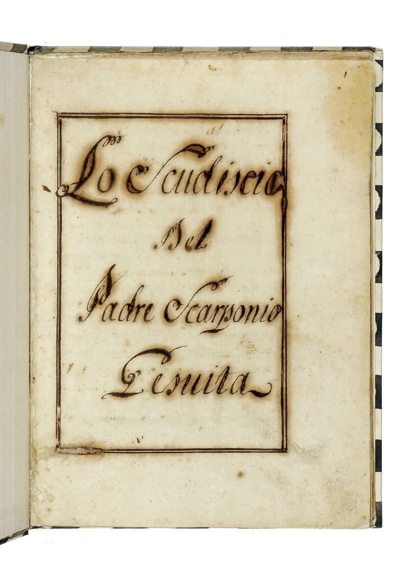 Lo Scudiscio del padre Scarponio gesuita. (Segue:) Copia di lettera scritta da Roma il 12 agosto 1758. (Segue:) Voto del Card. Passionei in Congregazione sopra il presente memoriale del Pre. Gle. de' Gesuiti. (Segue:) Copia di lettera scritta per Segreter Lo Scudiscio del padre Scarponio gesuita. (Segue:) Copia di lettera scritta da Roma il 12 agosto 1758. (Segue:) Voto del Card. Passionei in Congregazione sopra il presente memoriale del Pre. Gle. de' Gesuiti. (Segue:) Copia di lettera scritta per Segreter
