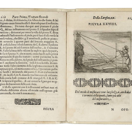 Pratica universale facilissima et breve di misurare con la vista... (parte I). Della pratica unte del misurare con la vista... (Parte II).