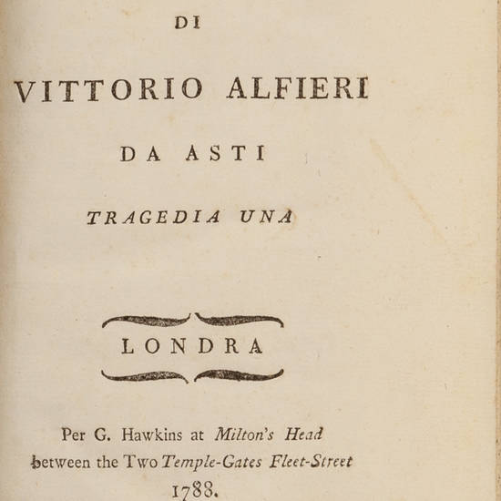 Socrate di Vittorio Alfieri da Asti. Tragedia Una.