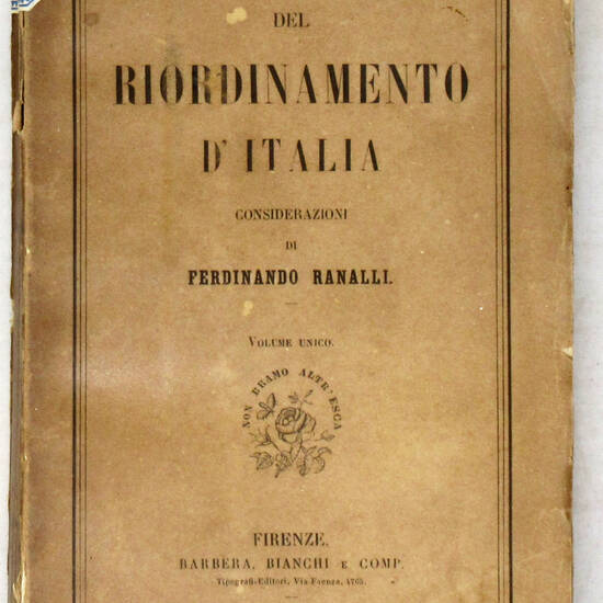 Del riordinamento d'Italia. Considerazioni. Del riordinamento d'Italia. Considerazioni.