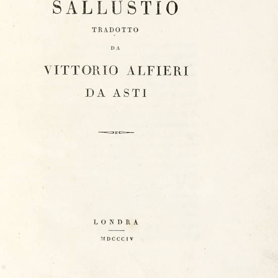 C. Crispo Sallustio, tradotto da Vittorio Alfieri da Asti. C. Crispo Sallustio, tradotto da Vittorio Alfieri da Asti.