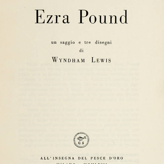 Ezra Pound un saggio e tre disegni...