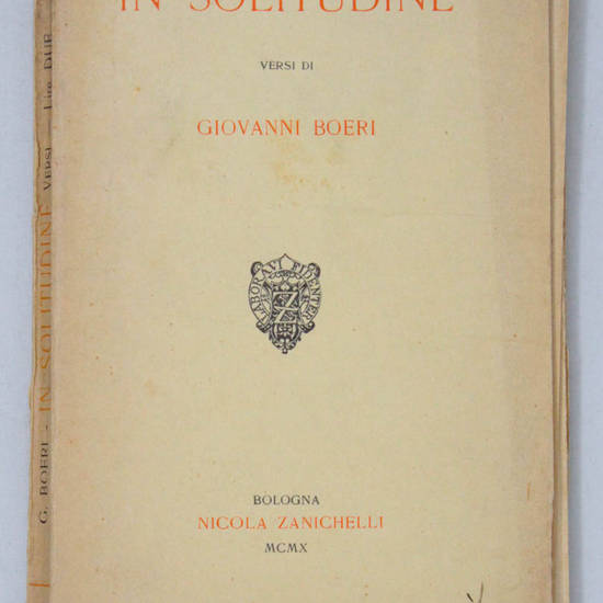 In solitudine. Versi.