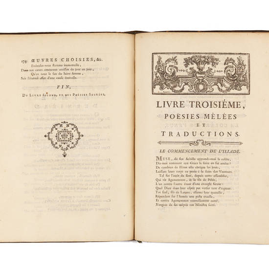 Oeuvres choisies... en deux volumes in-quarto. (Tome I-II).
