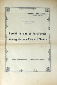 Perché la città di Portoferraio fu insignita della croce di Guerra.