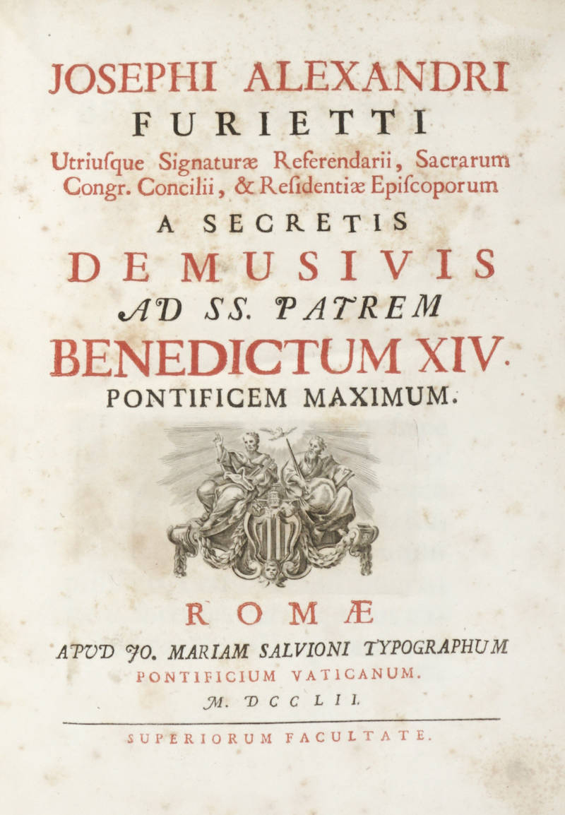 De musivis ad SS. Patrem Benedictum XIV. Pontificem Maximum.