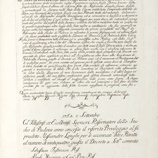 Compendio delle vite de' Pittori Veneziani istorici più rinomati del presente secolo con i suoi ritratti.