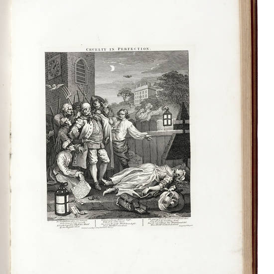 The works of William Hogarth from the original plates restored...with the addition of many subjects not before collected: to which are prefixed a Biographical Essay on the Genius and productions of Hogarth and Explanations of the Plates; by John Nichols.