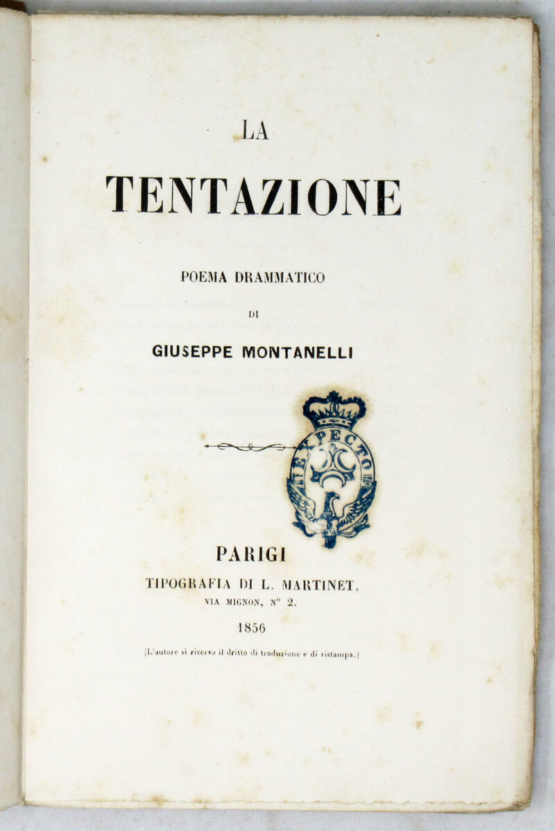 La tentazione. Poema drammatico.