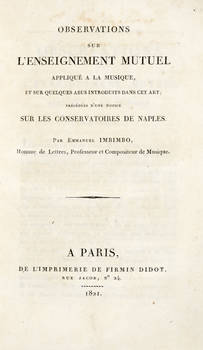 Observations sur l'enseignement mutuel appliqué a la musique, et sur quelques abus introduits dans cet art;...(Unitovi:) Costa Andrea. Considerations on the art of singin in general...Londra, Schulze, 1824. (Unitovi:)Ferrari Giacomo Gotifredo. A concise Observations sur l'enseignement mutuel appliqué a la musique, et sur quelques abus introduits dans cet art;...(Unitovi:) Costa Andrea. Considerations on the art of singin in general...Londra, Schulze, 1824. (Unitovi:)Ferrari Giacomo Gotifredo. A concise