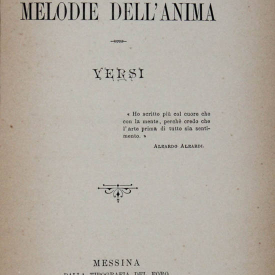 Melodie dell'anima. Versi.