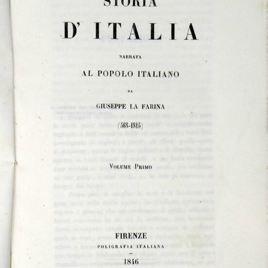 Storia d'Italia narrata al popolo italiano. (568-1815).