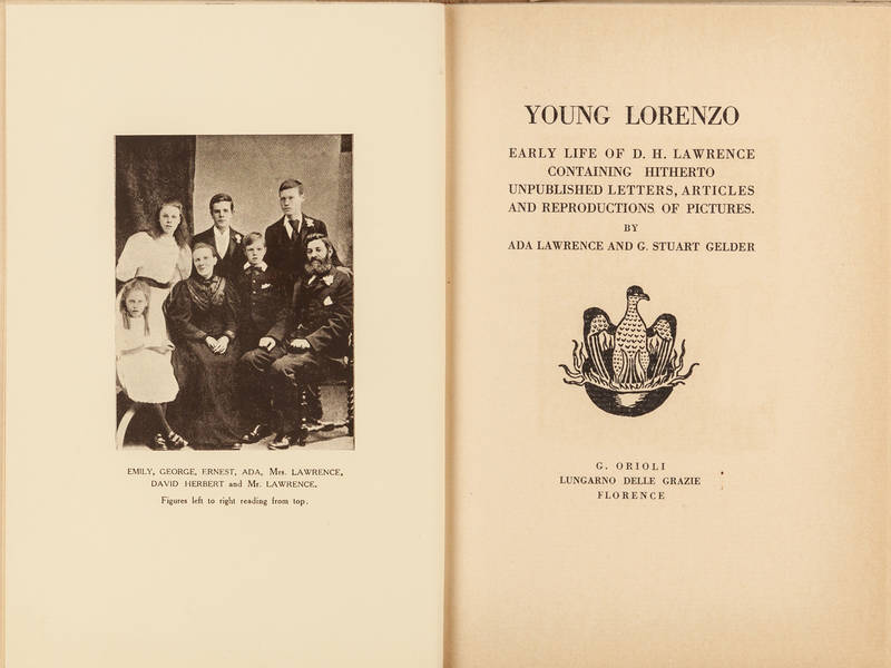 Young Lorenzo. Early Life of D.H. Lawrence containing hitherto unpublished letters, articles and reproductions of pictures.