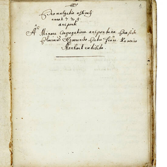 Promulgatio estivales anno 1729, Oeniponti. A' minore Congregatione oenipontana prasive plurime Reverendo patre Franc. Xaverio Manhart exhibita. (Segue:) Altro lavoro teatrale in 2 atti, in latino, di carattere religioso. Promulgatio estivales anno 1729, Oeniponti. A' minore Congregatione oenipontana prasive plurime Reverendo patre Franc. Xaverio Manhart exhibita. (Segue:) Altro lavoro teatrale in 2 atti, in latino, di carattere religioso.