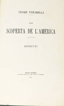 La scoperta dell'America. Sonetti.
